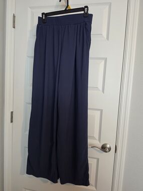 HALARA Navy Straight-Leg Wide Pants